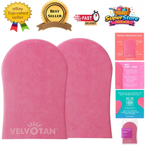 Pink double sided tanning - tanning, mitt