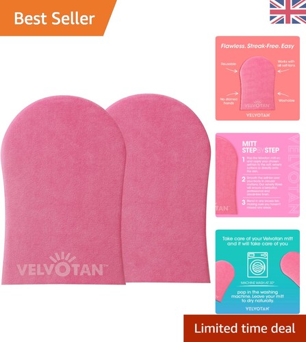 Reusable pink tanning mitt - reusable,